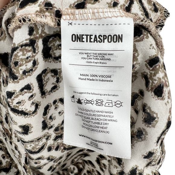 One Teaspoon Brooklyn Jumpsuit Romper Stone Leopard Animal Print - Picture 14 of 15